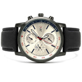 Silver Dial Leather Strap Watch