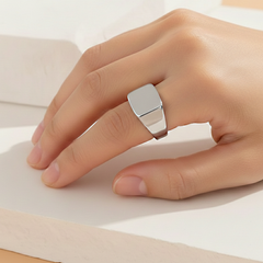 Silver Square Signet Ring