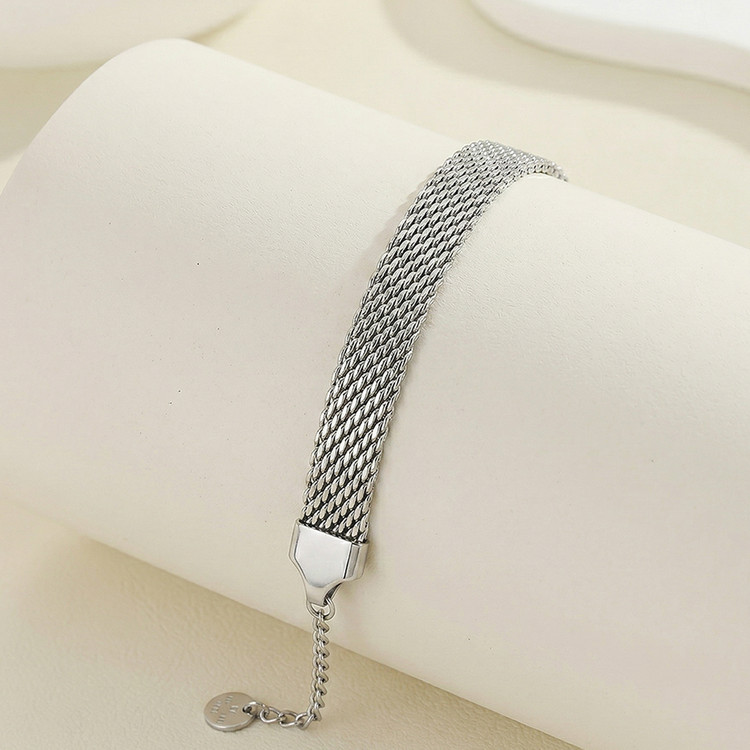 Silver Woven Mesh Bracelet