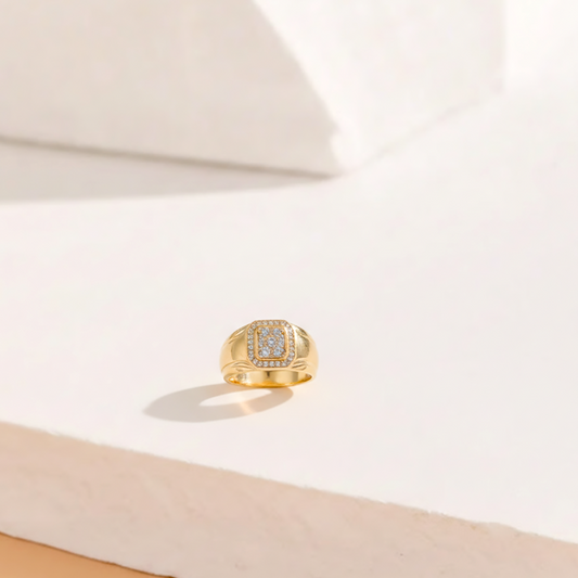 Square Pavé Signet Ring