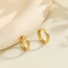 Star Etched Gold Hoops