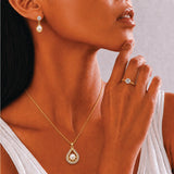 Tear drop Pearl Set