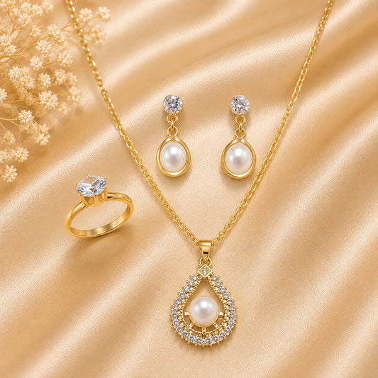 Tear drop Pearl Set