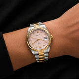 Two-Tone Rose Dial Watch