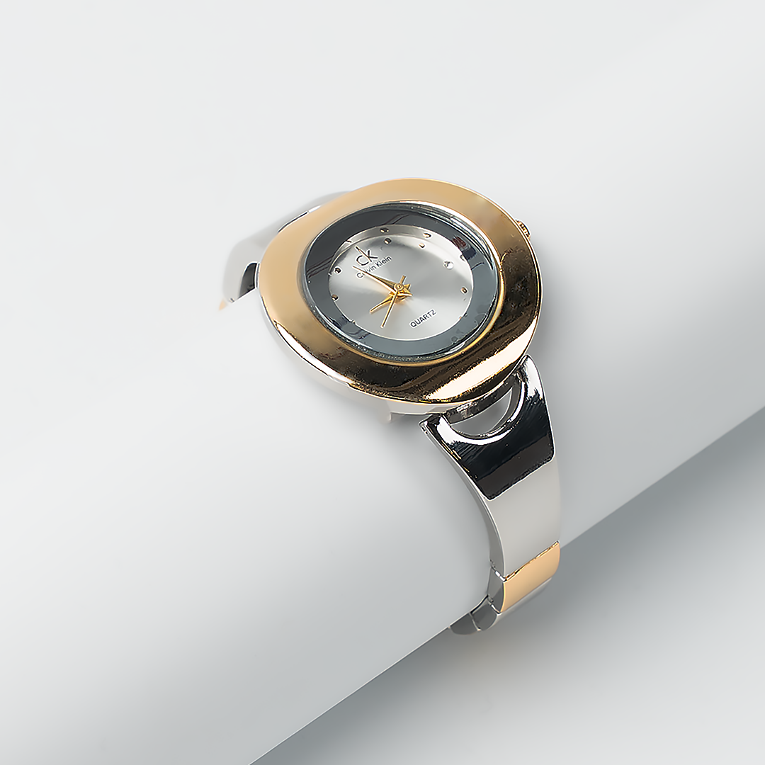 Two-Tone Women’s Round Dial Classic Bracelet Watch