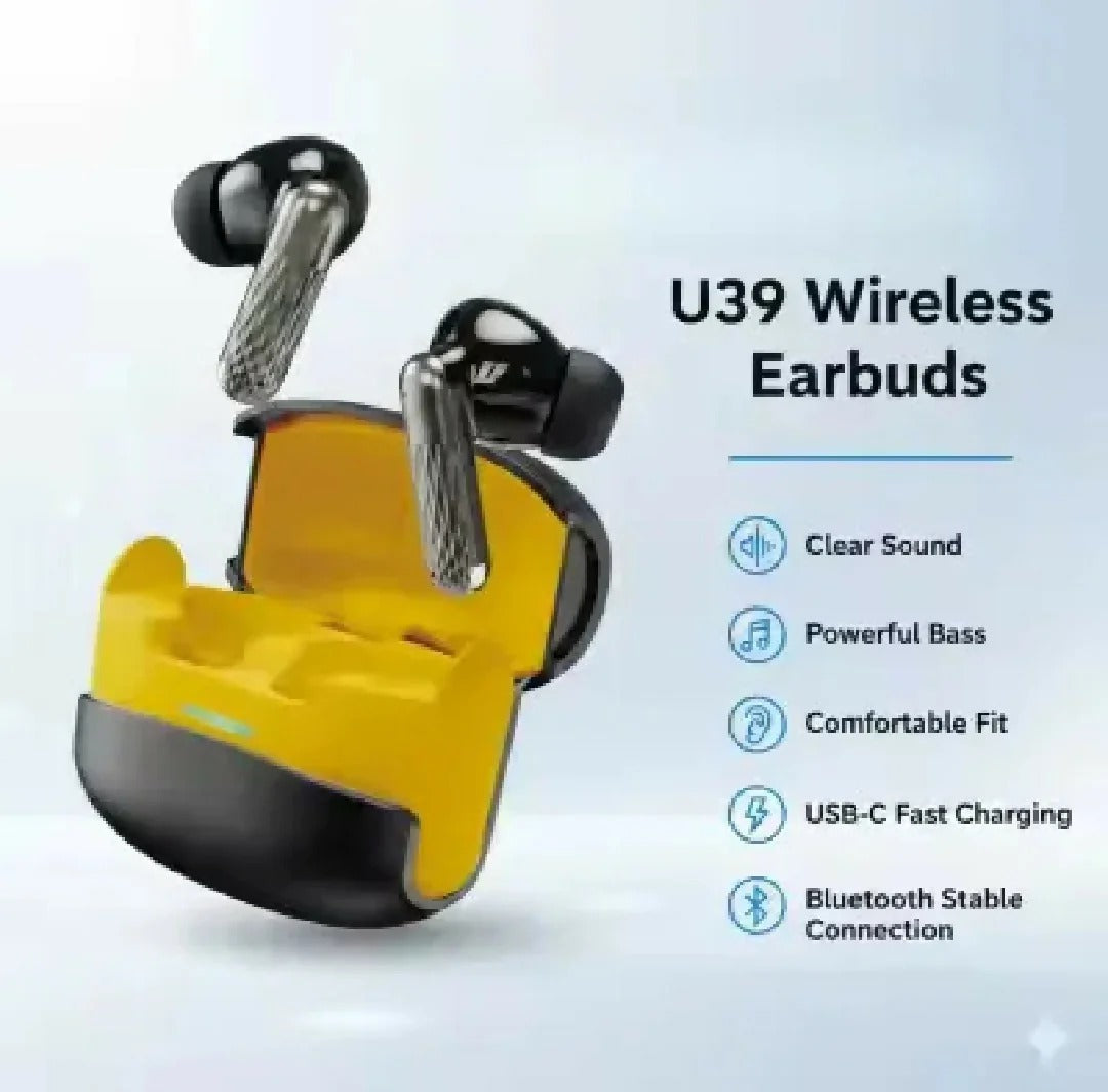 U39 Wireless Earbuds – Deep Bass, ENC & Touch Control