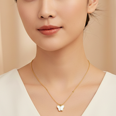 White Butterfly Locket