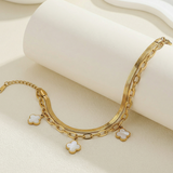 White Cleef Clover Bracelet
