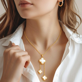 White Clover Lariat Pendants