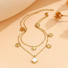 White Gold Clover Pendant