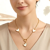 White Heart Gold Pendants