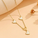 White Heart Gold Pendants