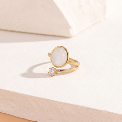 White Oval Bypass Ring