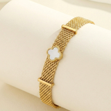 White Quatrefoil Bracelet