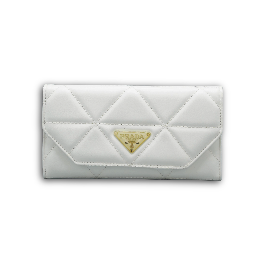 White Luxury Tri-Fold Wallet