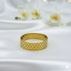 Wide Gold Pattern Bracelet