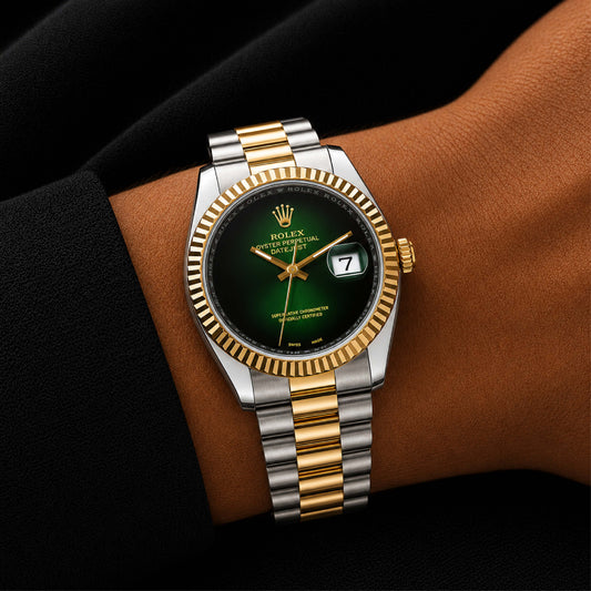 2Tone Green Dial Watch