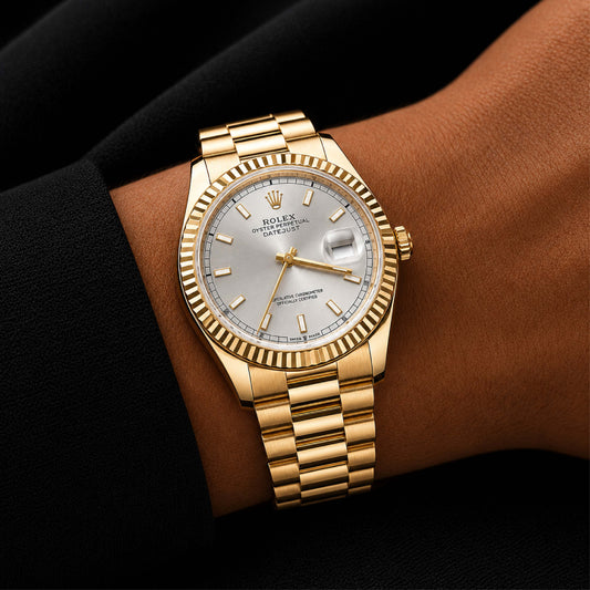 Gold-Tone Silver Dial Watch