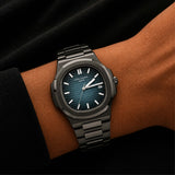 Blue Gradient Dial Dark Grey Watch