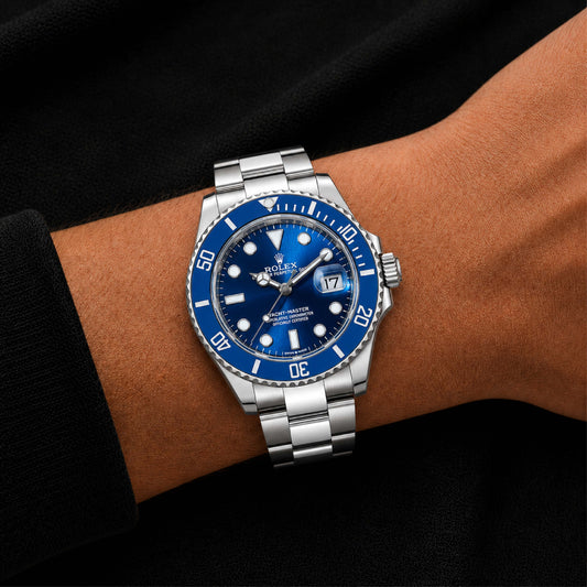 Blue Dial Metal Strap Watch